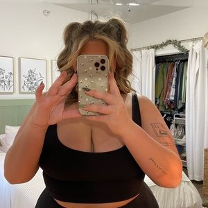 black american eagle crop top